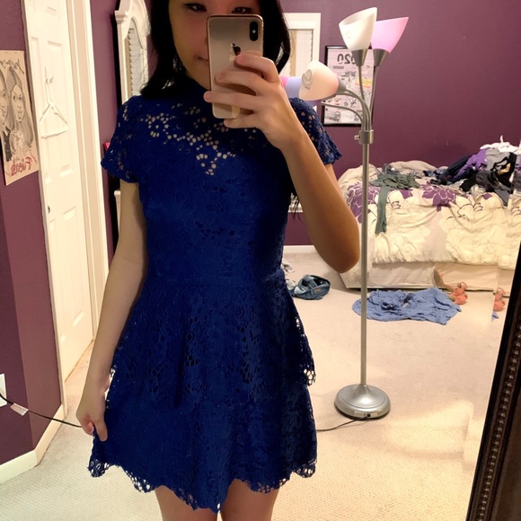 Royal Blue Lace Dress - Picture 3 of 3